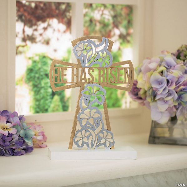 Gold-Foiled Cross Tabletop Decoration - Image 2