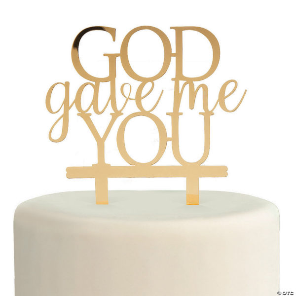 Gold God Gave Me You Cake Topper